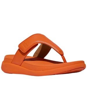Fitflop F-Mode Go Adjustable Flatform Toe Post Sandal - Orange
