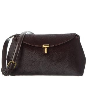 TOTEME T Lock Haircalf Shoulder Bag - Black