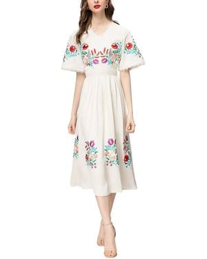 Adele Berto Midi Dress - White