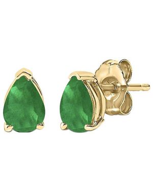 Haus of Brilliance Colourful Gemstones 14K 0.80 Ct. Tw. Emerald Stud Earrings - Green