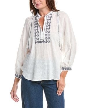 Max Studio Side Tab Button Front Shirt - White