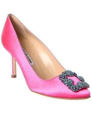 Manolo Blahnik Hangisi Satin Pump - Pink