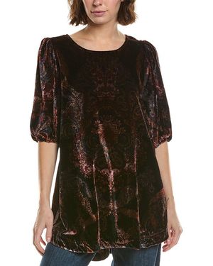 Free People Maye Printed Velvet Tunic - Black