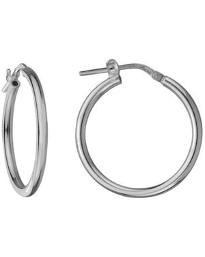 Italian Silver Round Tube Hoops 2Mm X 24Mm - Metallic
