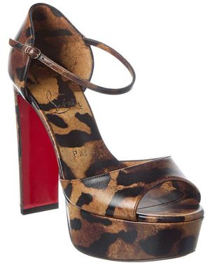 Christian Louboutin Sandaloo 130 Leather Platform Sandal - Multicolor