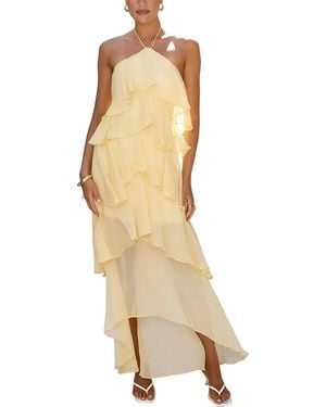 CAMILA BLANCO Solid Maxi Dress - Natural