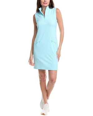 IBKUL Mini Check Mock Neck Dress - Blue
