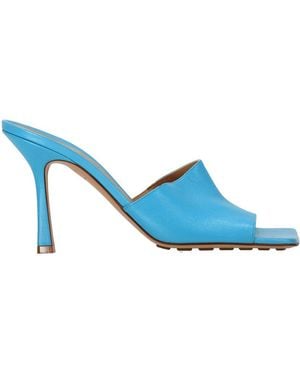 Bottega Veneta Lambskin Leather Stretch Heeled Mule (Authentic Pre- Loved) - Blue