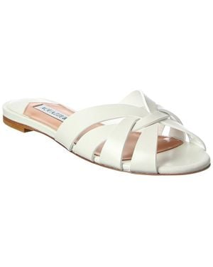 Aquazzura Leather Flat Sandal - White