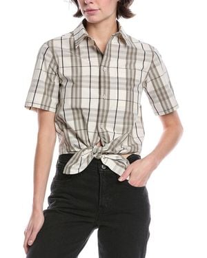 Burberry Check Cropped Shirt - Grey