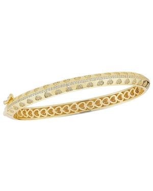 Sphera Milano 14K Over Cz Heart Bangle Bracelet - Metallic