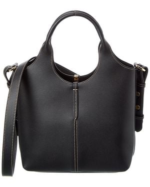 Tod's Logo Mini Leather Tote - Black