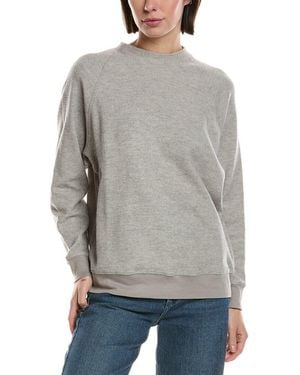 James Perse Brushed Thermal Mock Neck Cashmere-Blend Top - Gray