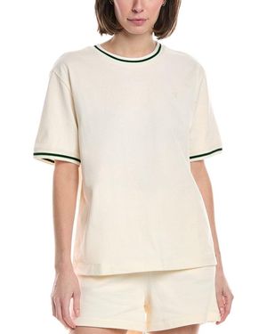 Terez Vintage Rib Trim T-Shirt - White