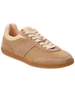 Tod's Mesh & Suede Trainer - Natural