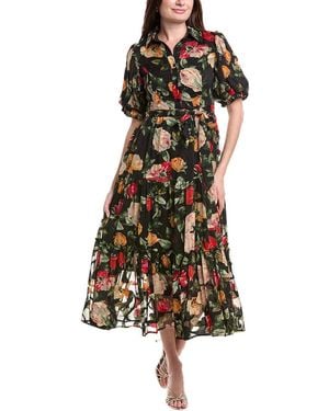 Gracia Tiered Midi Dress - Black
