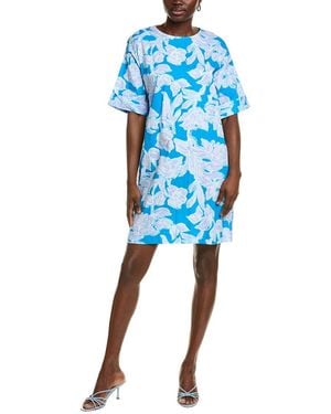 Natori Misty Floral Mini Dress - Blue