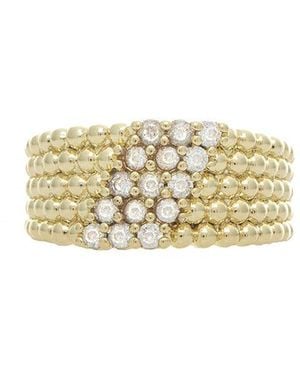 Rivka Friedman 18K Plated Cz Millwork Ring - White