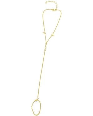 Adornia 14K Plated Hand Chain - White