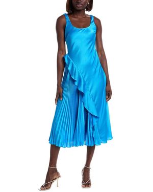 ML Monique Lhuillier Liv Satin Midi Dress - Blue