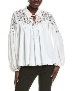KARL LAGERFELD Bow Lace Blouse - White