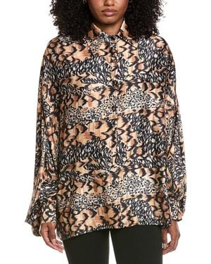 Beulah London Printed Blouse - Black