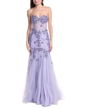 Jovani Sweetheart Neck Mermaid Dress - Purple