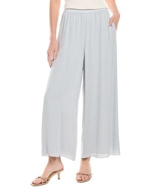 Theory Silk Wide Leg Pant - Grey