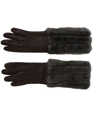 Dolce & Gabbana Leather Gloves - Black