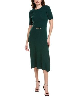 Tahari The Leith Cashmere Sweaterdress - Green