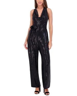 Kensie Sequin Knit Jumpsuit - Blue