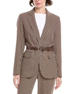 Anne Klein Jacquard Jacket - Brown