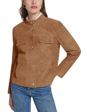 Cole Haan Goat Suede Jacket - Blue