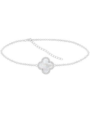 Splendid 12-13Mm Pearl Cz Station Bracelet - White