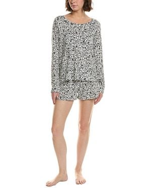 Hue 2Pc Waffel Pajama Set - Gray