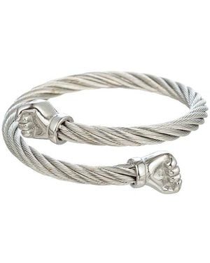 Eye Candy LA The Bold Collection Titanium Fist Bump Bracelet - White