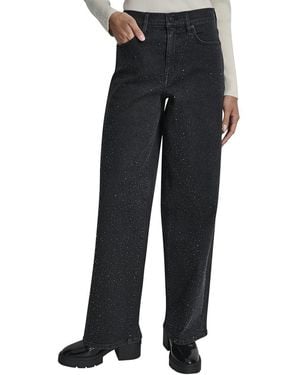 DKNY High Rise Anchor1 Wide Leg Jean - Black