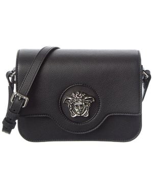 Versace Medusa Leather Shoulder Bag - Black