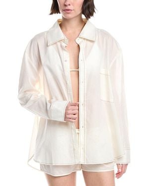 Montce Boyfriend Button-Down Shirt - White