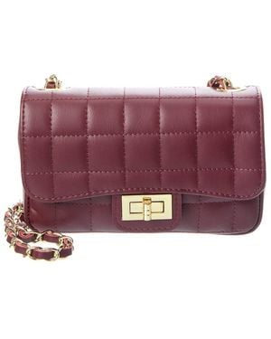 Persaman New York Poppy Quilted Leather Crossbody - Purple