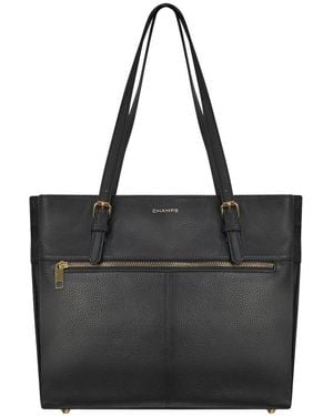CHAMPS Gala Leather Tote - Black
