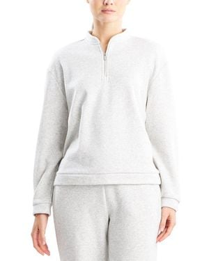 Natori Edit Nova Cozy Brushed Knit Everywhere Zip Up Top - White