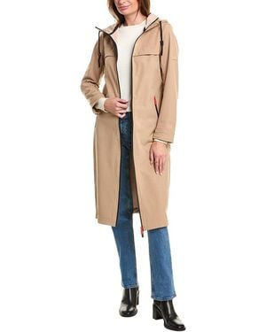 HUNTER Crown Longline Belted Velour Bonded Coat Crown Longline Belted Velour Bonded Coat - Blue