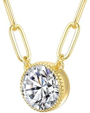 Rachel Glauber 14K Diamond Cz Chain Necklace - White