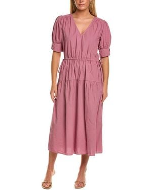 Velvet By Graham & Spencer Lianna Short Sleeve Midi Dress - Pink