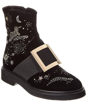 Roger Vivier Velvet Boot - Black