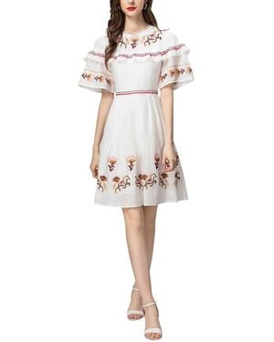 Adele Berto Mini Dress - White