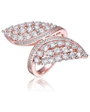 Rachel Glauber 18k Rose Gold Plated Cz Ring - Pink