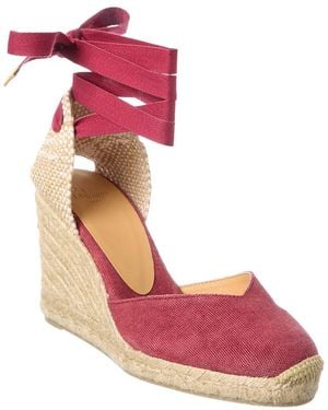 Castañer Chiara Canvas Wedge Sandal - Pink