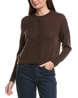 Hannah Rose Drop-Shoulder 100% Cashmere Cardigan - Brown